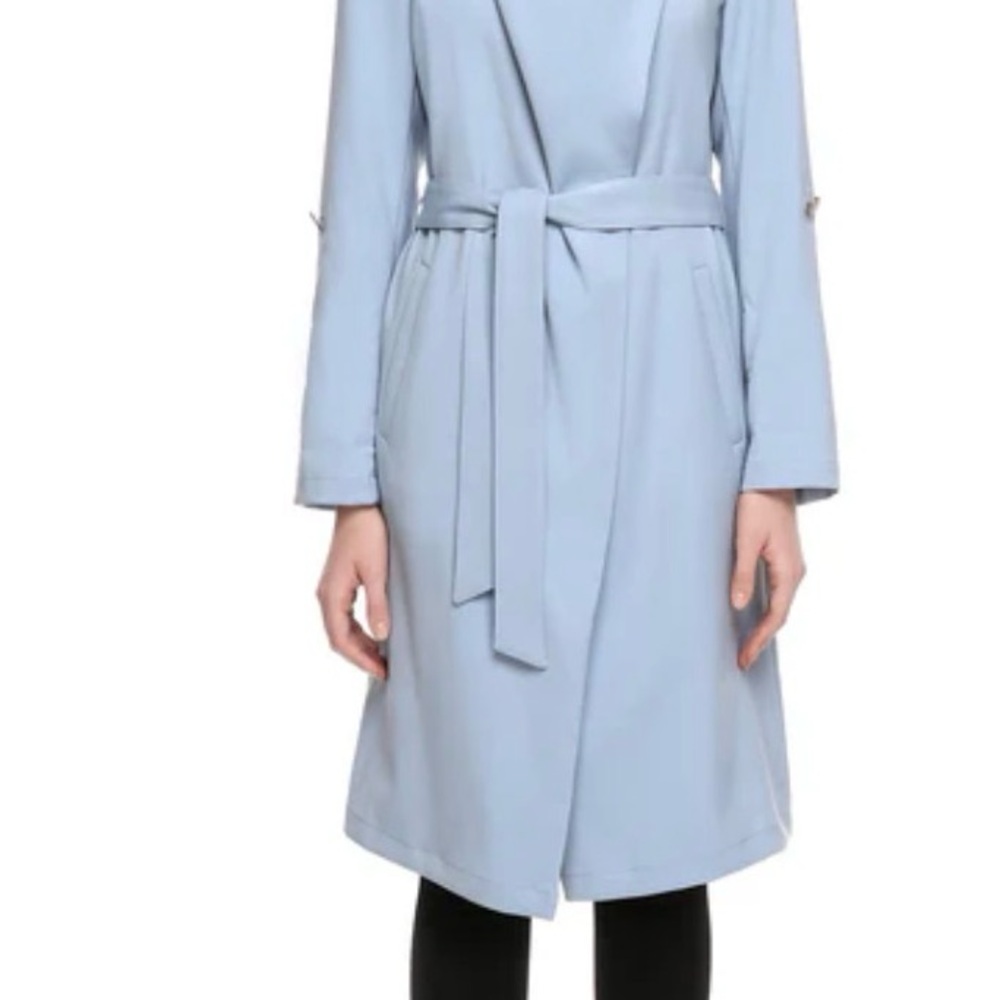 Soia & Kyo Powder Blue Ornella Trench Coat - Picture 3 of 12
